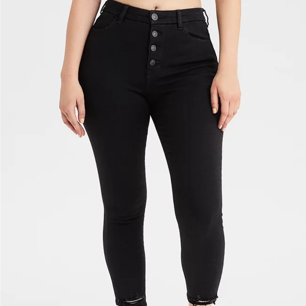 American Eagle AE Black Curvy High-Waisted Jegging Cropped  Size 10 Curvy